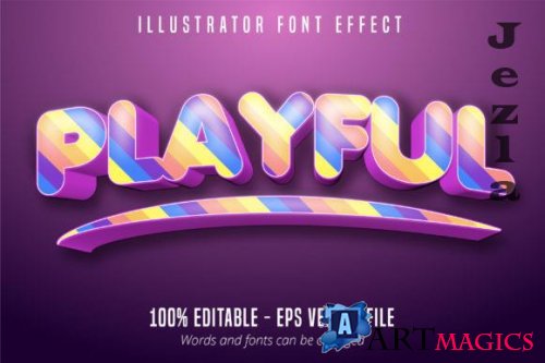 Playful Text, 3D Colorful Editable Font