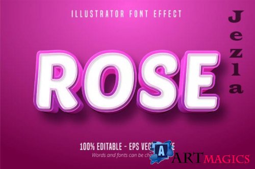 Rose Pink Style, Editable Text Effect