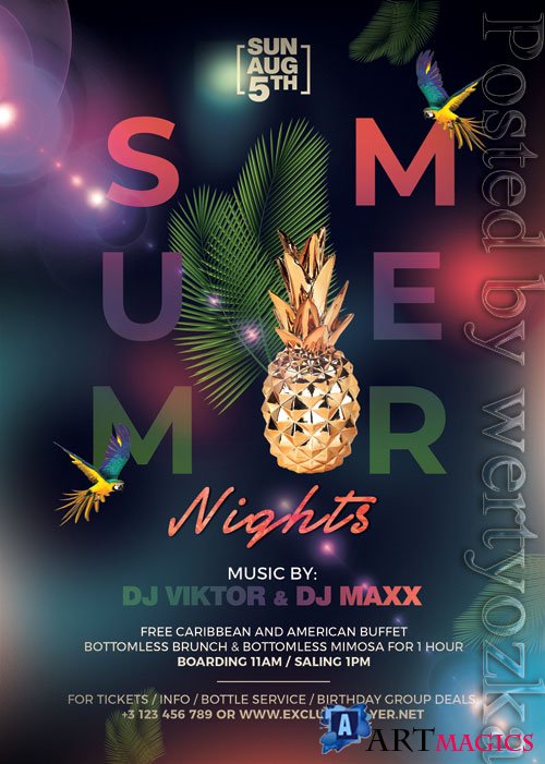 Summer nights party - Premium flyer psd template