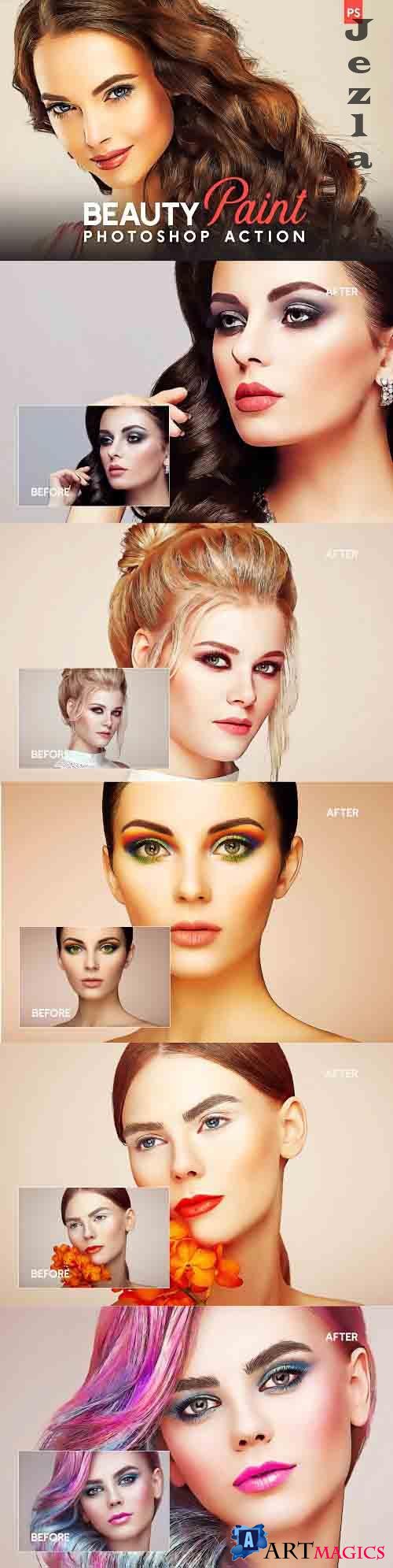 Beauty Paint Photoshop Action - 4795330