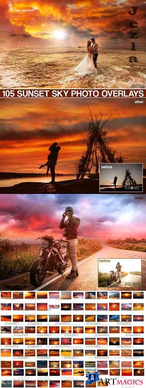 105 Sunset Sky Photo Overlays, photoshop - 572981