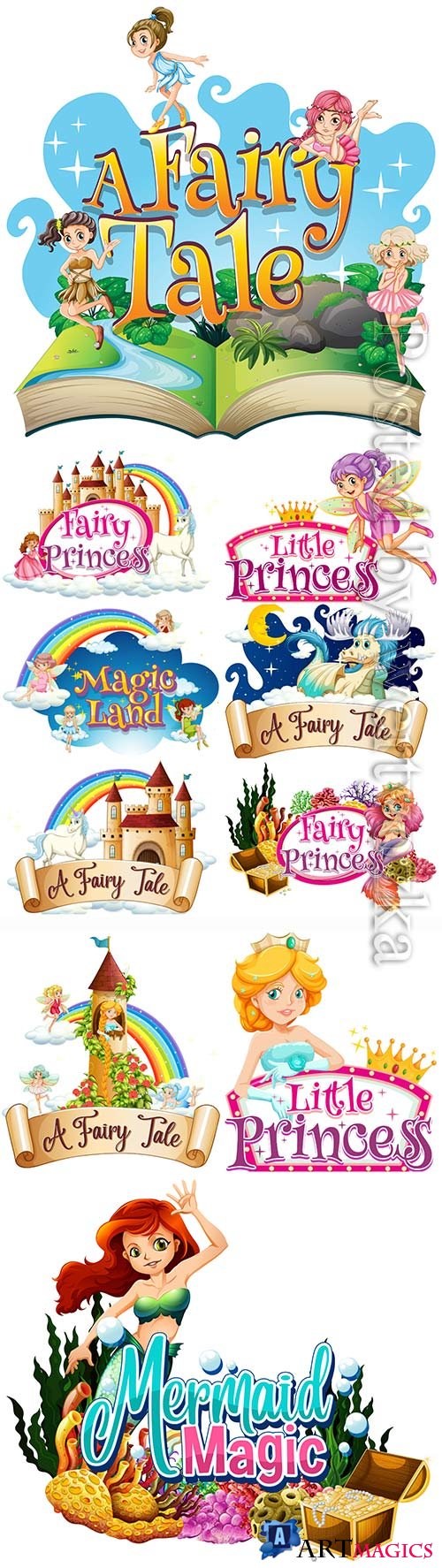 Fairy tale characters vector illustration