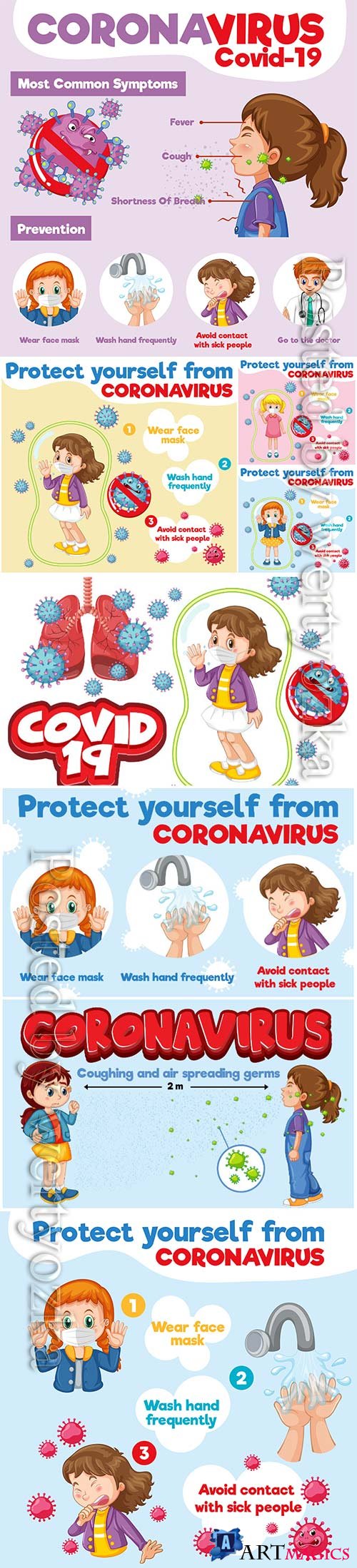 Coronavirus, medicine and people concept vector # 8