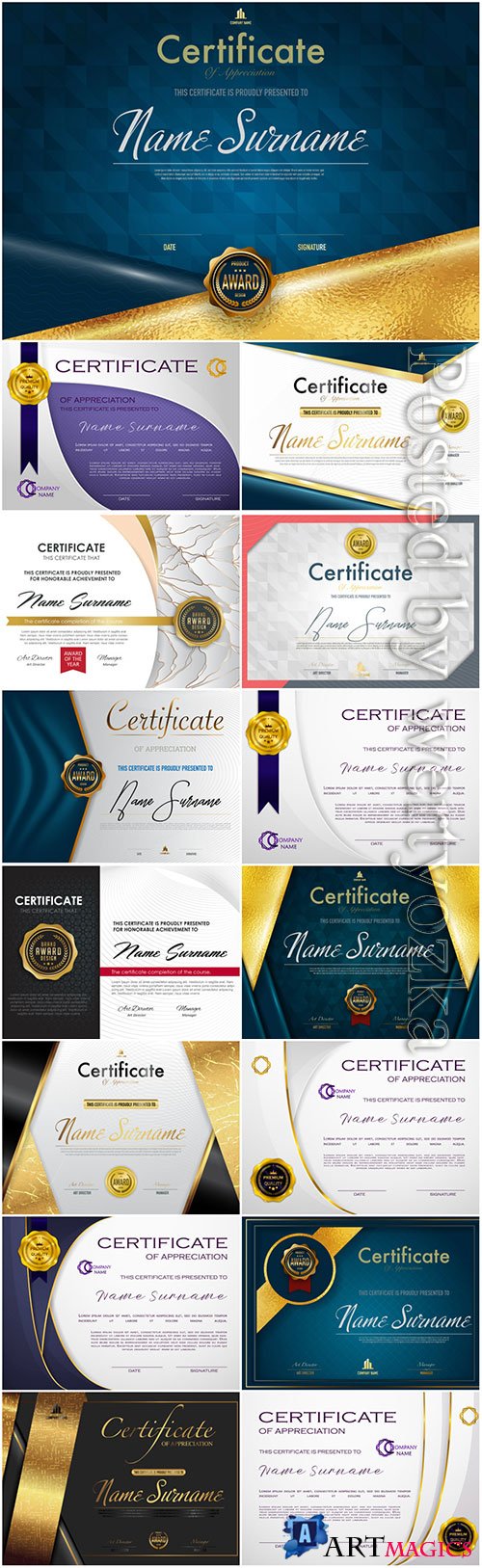 Certificates templates design vector