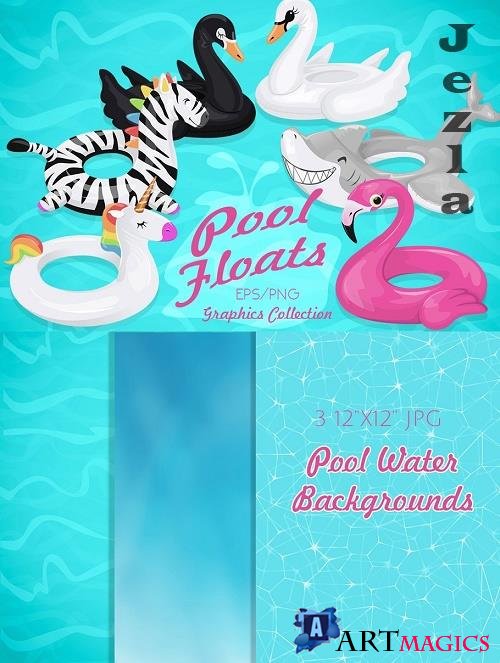 Summer Pool Float Illustrations - 3768944