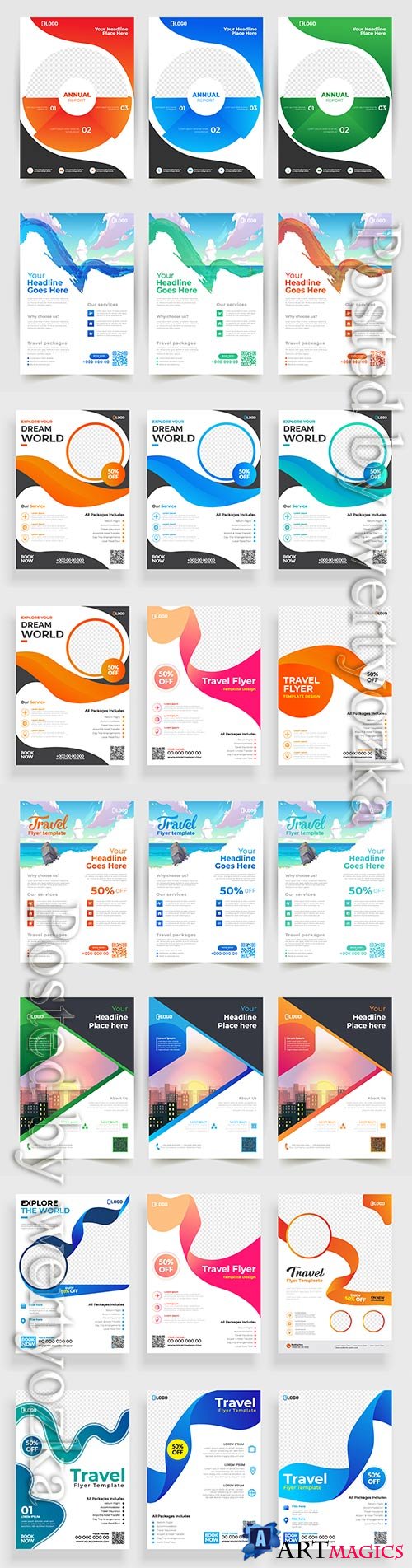 Business flyer template design, brochure vector illustration # 6