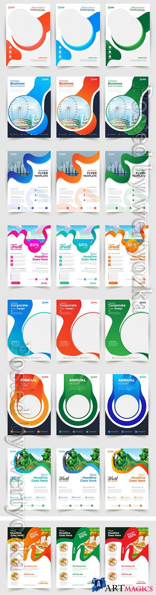 Business flyer template design, brochure vector illustration # 5