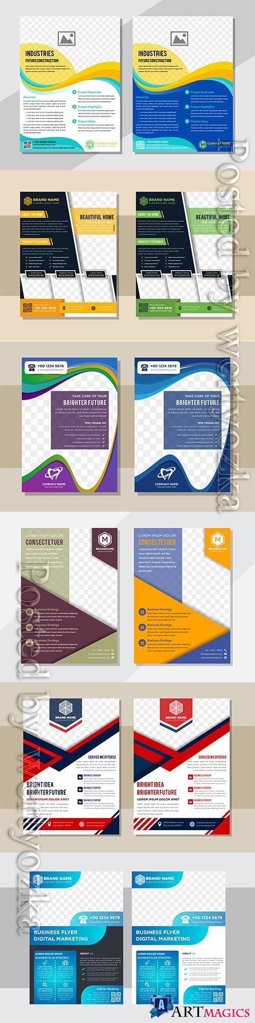 Business flyer template design, brochure vector illustration # 2