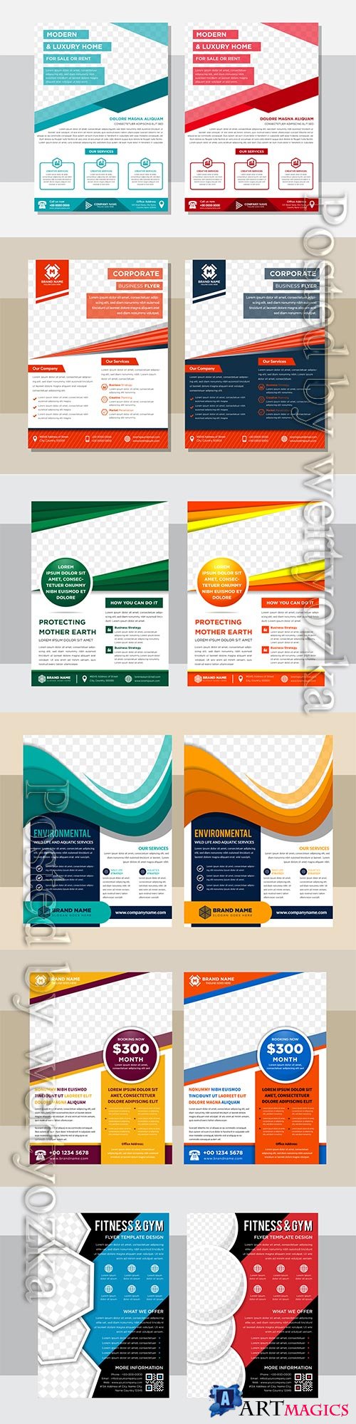 Business flyer template design, brochure vector illustration # 4