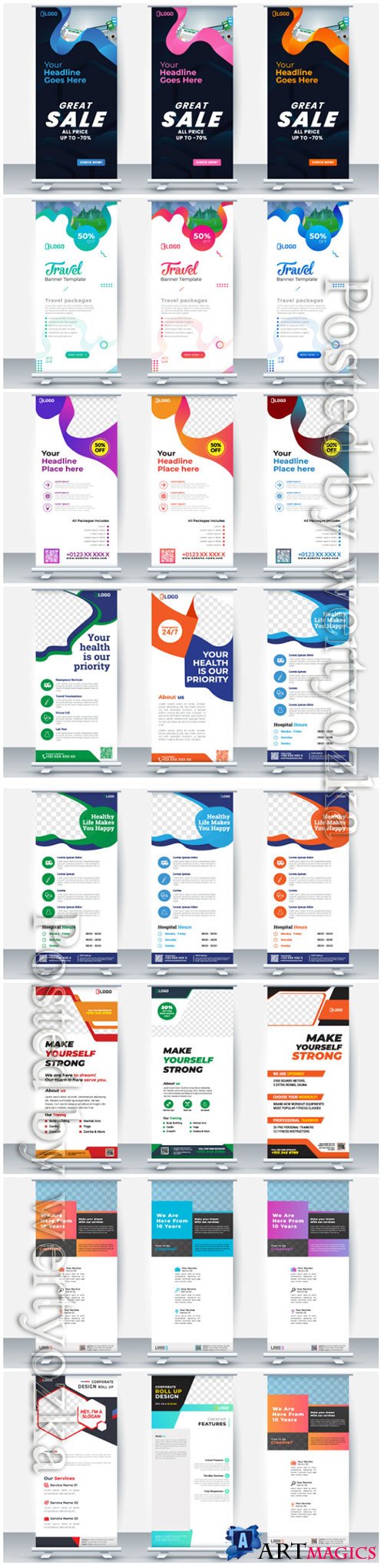 Roll up business brochure flyer banner vector design # 3