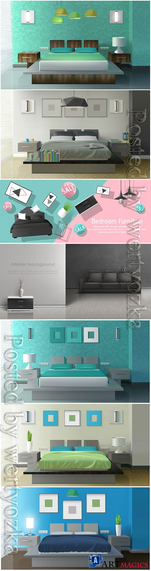 Interior vector design template