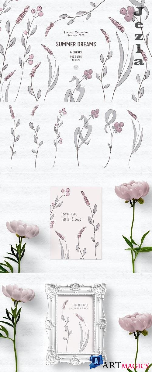 Pink Wildflower clipart - 4970520