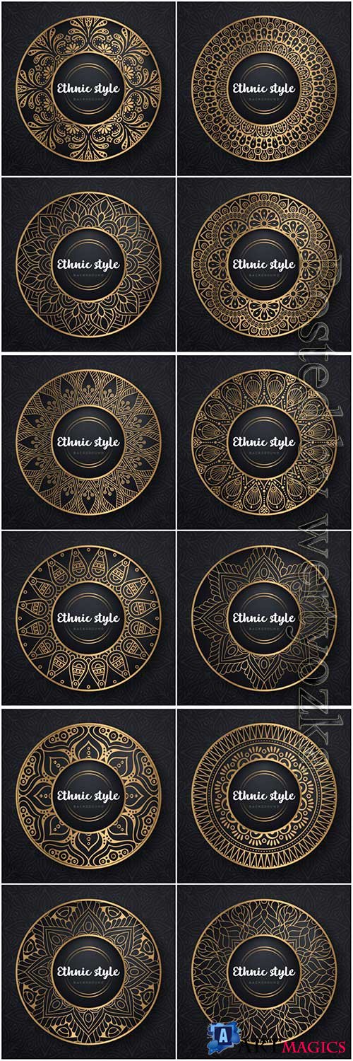Mandala seamless pattern, islamic vector background # 14
