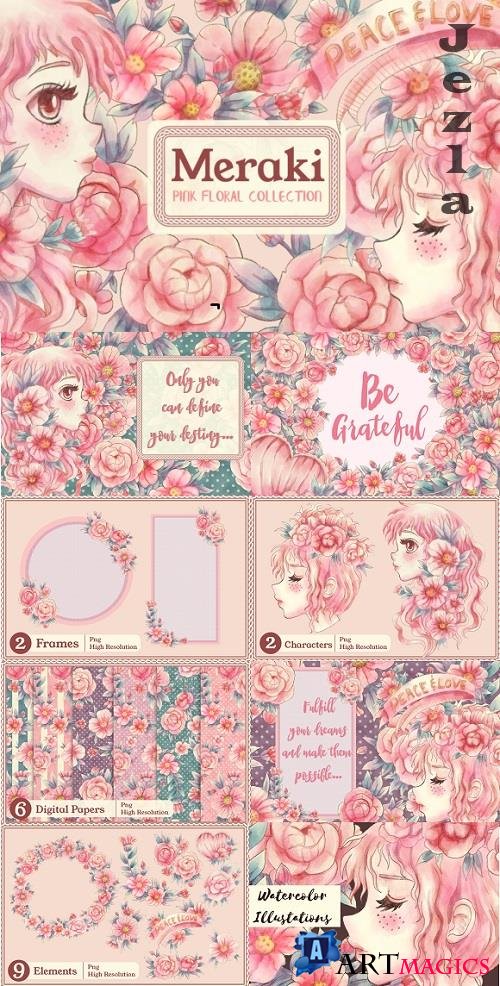 Meraki Pink Floral Collection