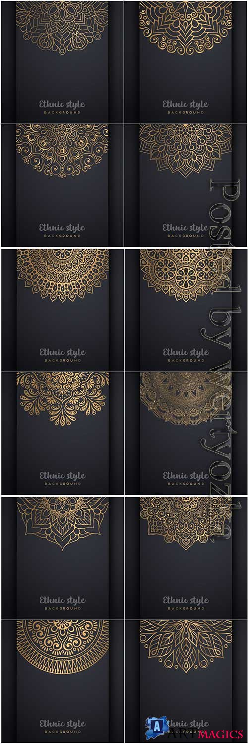 Mandala seamless pattern, islamic vector background # 21