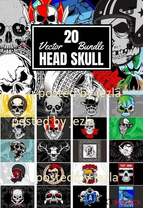 20 Head Skull Bundle - 20 Premium Graphics