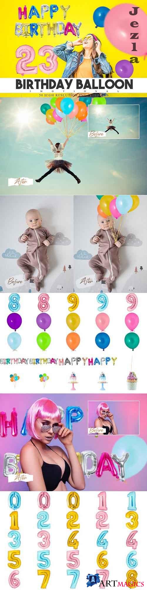 50 Birthday Balloon Overlays - 604249