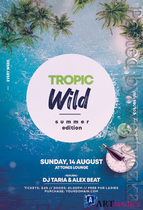 Wild Summer Party - Premium flyer psd template