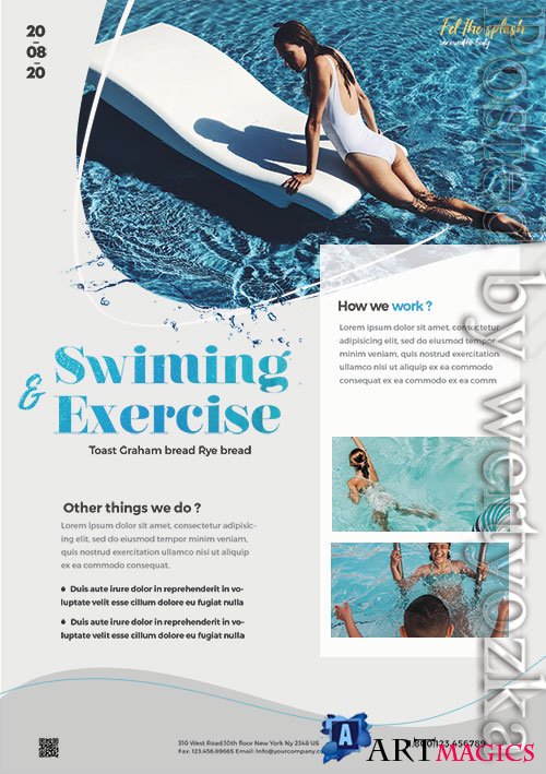 Swimming Lessons - Premium flyer psd template