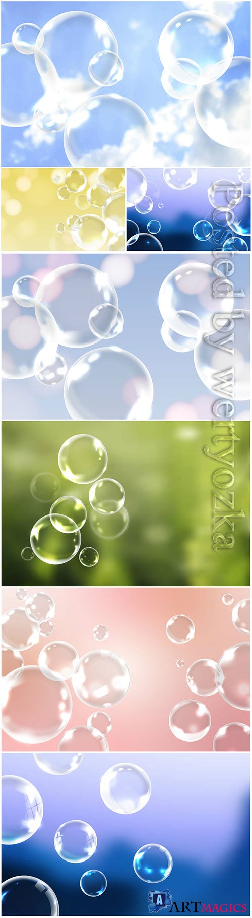 Soap bubbles vector background decoration