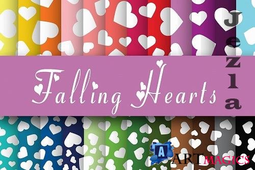Falling Hearts Digital Paper - 37291