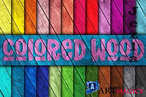 Colored Wood Fence Digital Paper Textures  - 578283