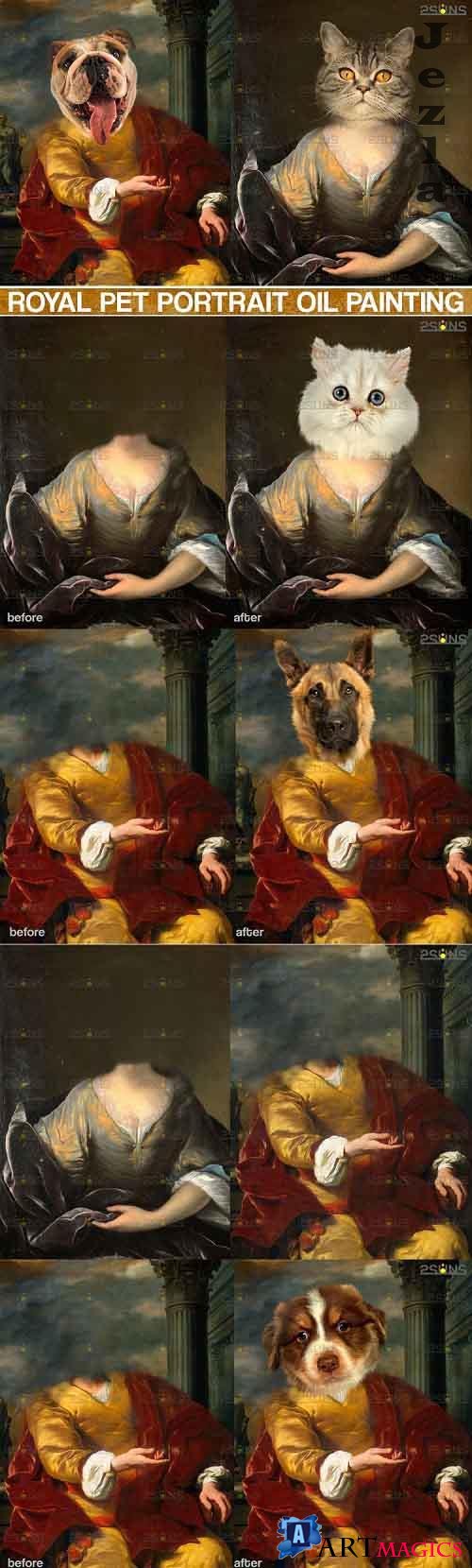 Royal Pet Portrait templates, Pet Painting Oil Photoshop v.3  - 617027