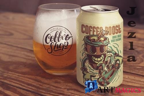 Beer Can & Cup Mockup - 5011990