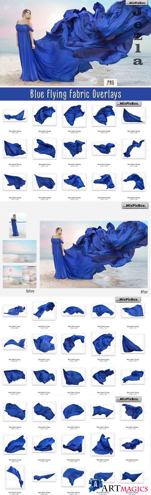 Blue Flying Fabric Overlays - 5013308