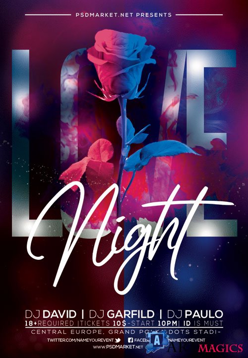 Love night event - Premium flyer psd template