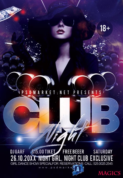 Club night party event - Premium flyer psd template