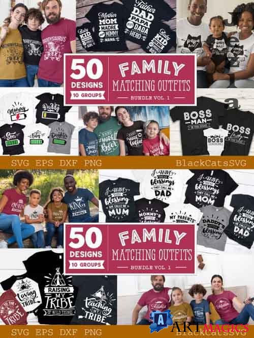 Family Matching Outfits SVG Bundle Vol 1