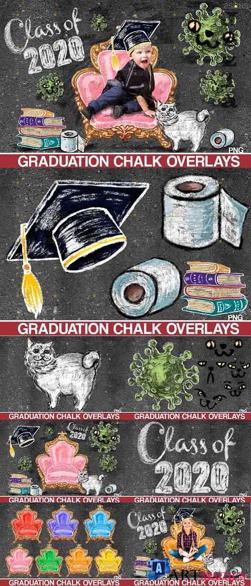 Overlay Graduation Sidewalk Chalk Art - 644537