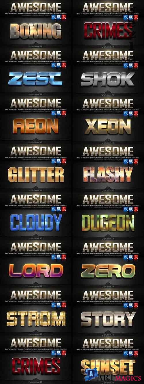 Awesome Photoshop Text Effects Bundle Vol.2
