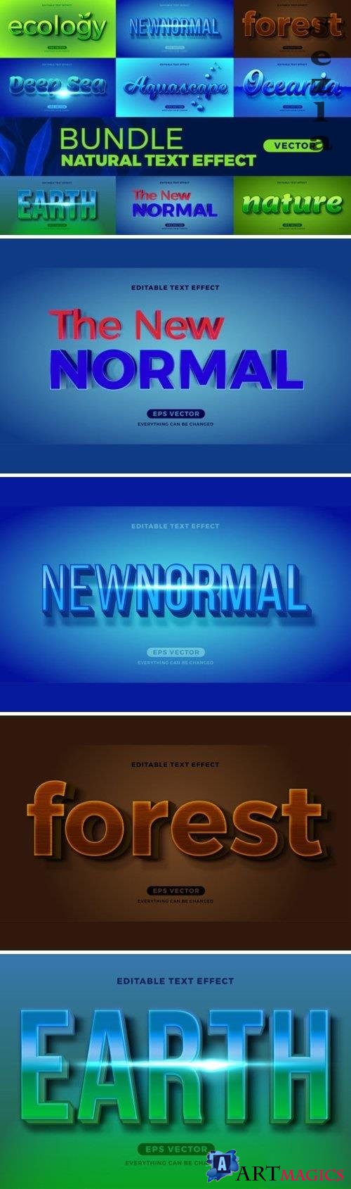 Bundle Natural Editable Font Effect Text