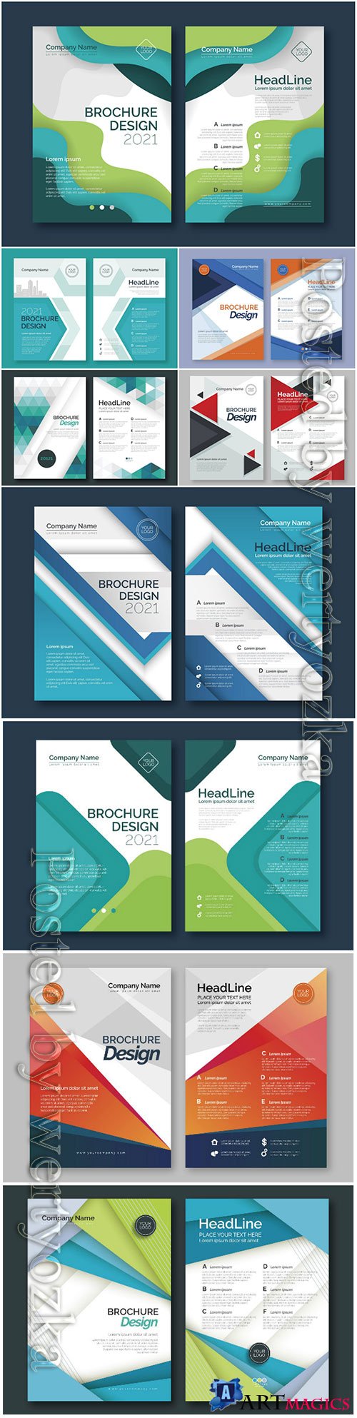 Business brochures vector set