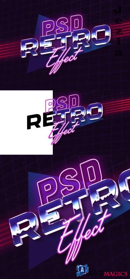 1980s Retro Text Effect Style Mockup 355528168