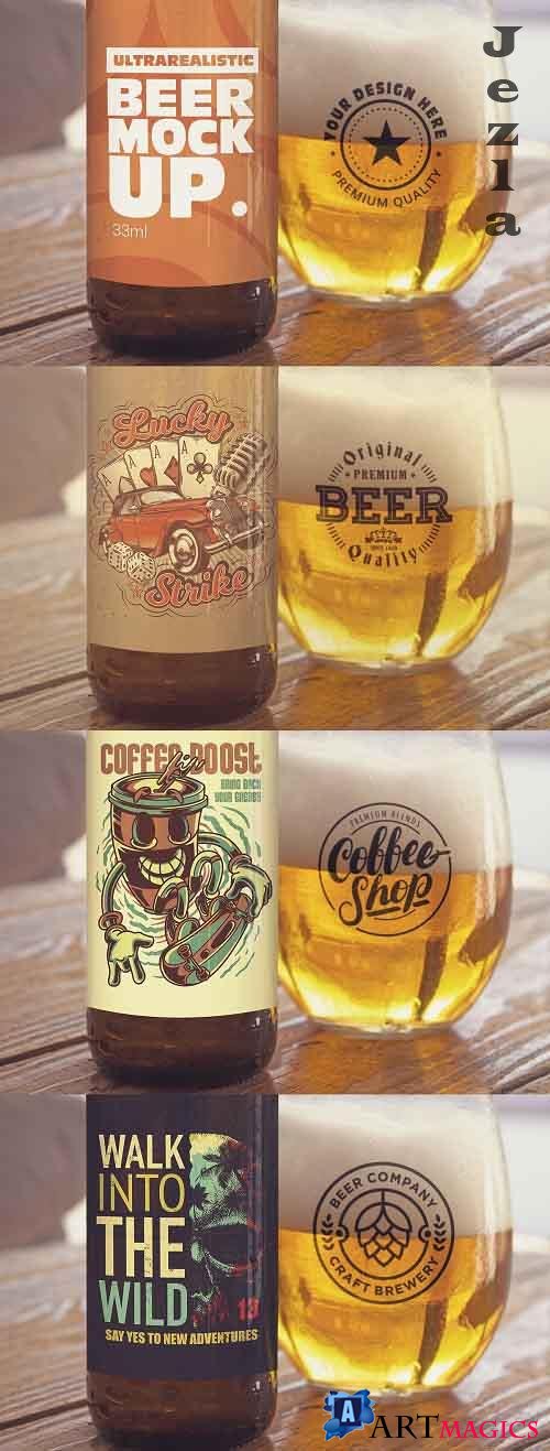 Label & Cup Beer Mockup - 5037209