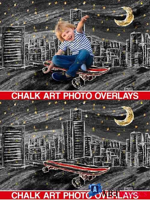 Skate chalk art photo overlays, skate sidewalk png  - 654281