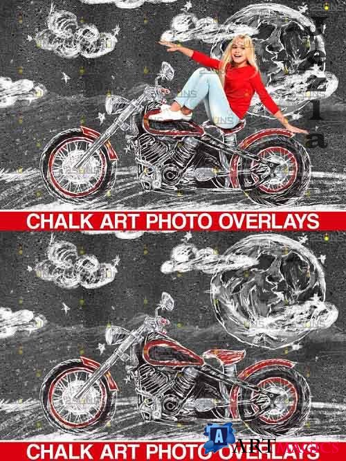 Overlay Father's day Sidewalk Chalk art, Motorbike chalk - 654270