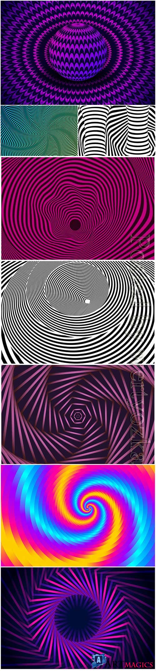 Psychedelic optical illusion vector background # 10