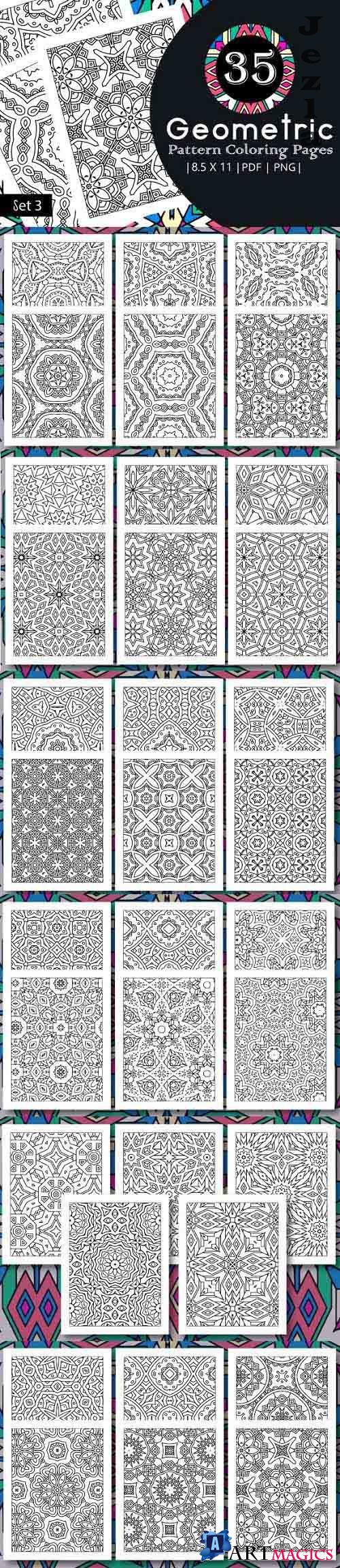 35 Geometric Pattern Coloring Set 3