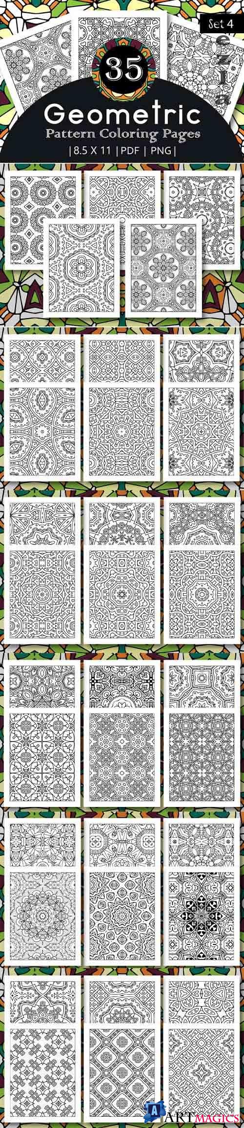 35 Geometric Pattern Coloring Set 4