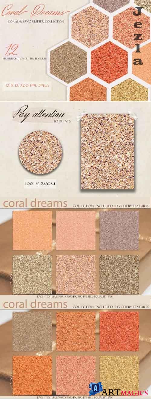 Coral Dream Glitter & Foil Textures
