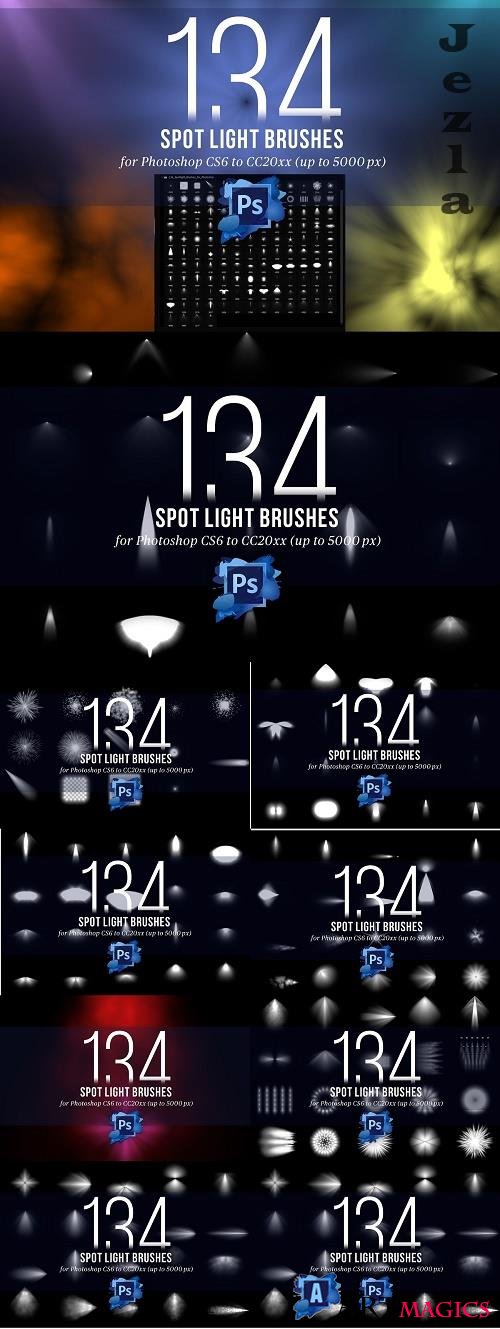 134 Spotlight Brushes for Photoshop - 4445949