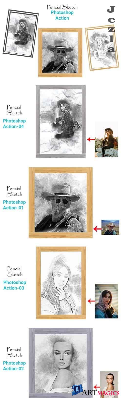 Pencil Sketch Photoshop Action 4511165