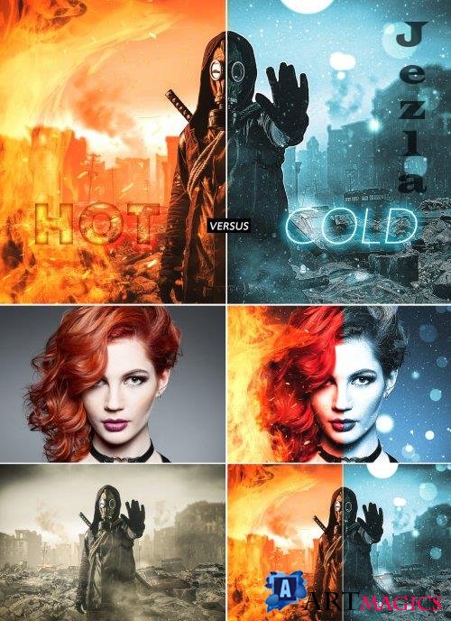 Hot Fire and Freezing Cold Effect Mockup 357902605