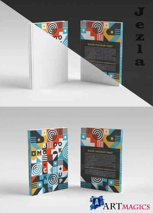 Two Sides of Vertical Book Mockup 358393342