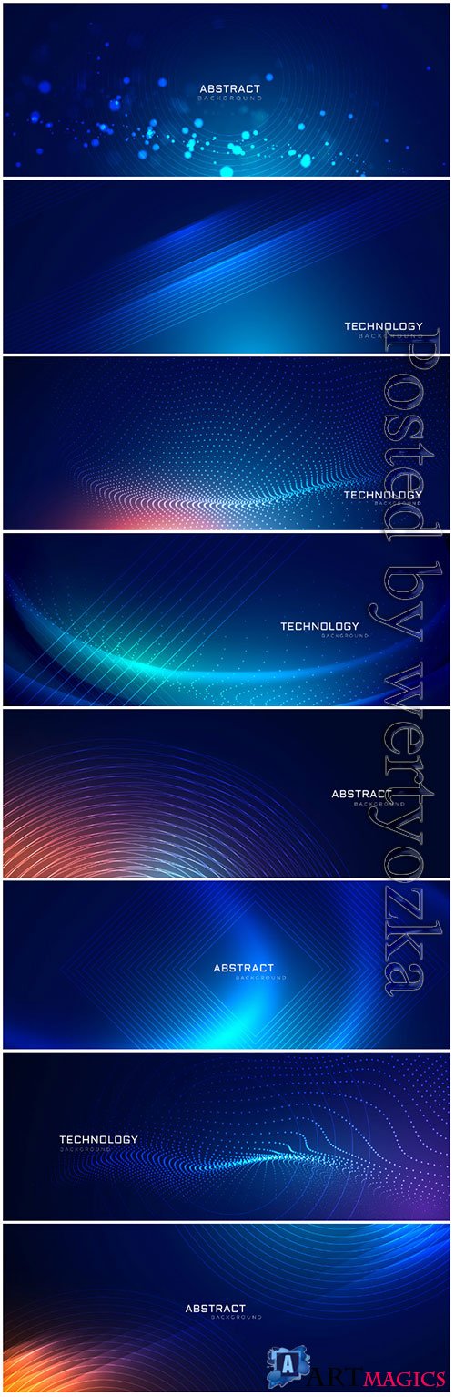Technology particles dots vector background design