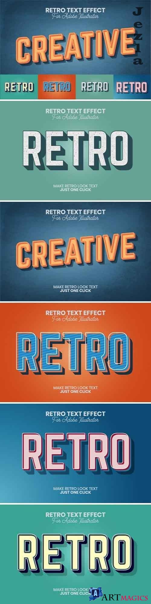 Retro Text Effect for Illustrator